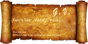 Gertler Valéria névjegykártya